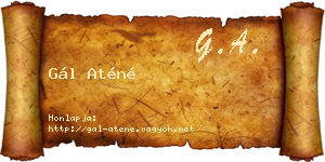 Gál Aténé névjegykártya
